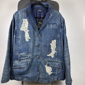 Ralph Lauren Blue Jean Jacket with Lace Details